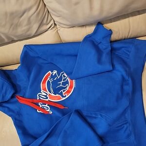 IOWA CUBS Blue Hoodie with Red Accents